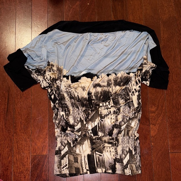 BCBGMaxAzria Urban Print Dress with Black and Light Blue - Picture 2 of 5